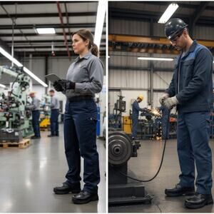 Shoes for Crews‎ Cade Unisex Black Slip Resistant Steel Toe Work Lace Up Shoes